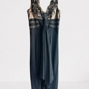 Marina Black Gown with Top Lace Sequins Size 14. Pre-loved.‎ Women's Fashion